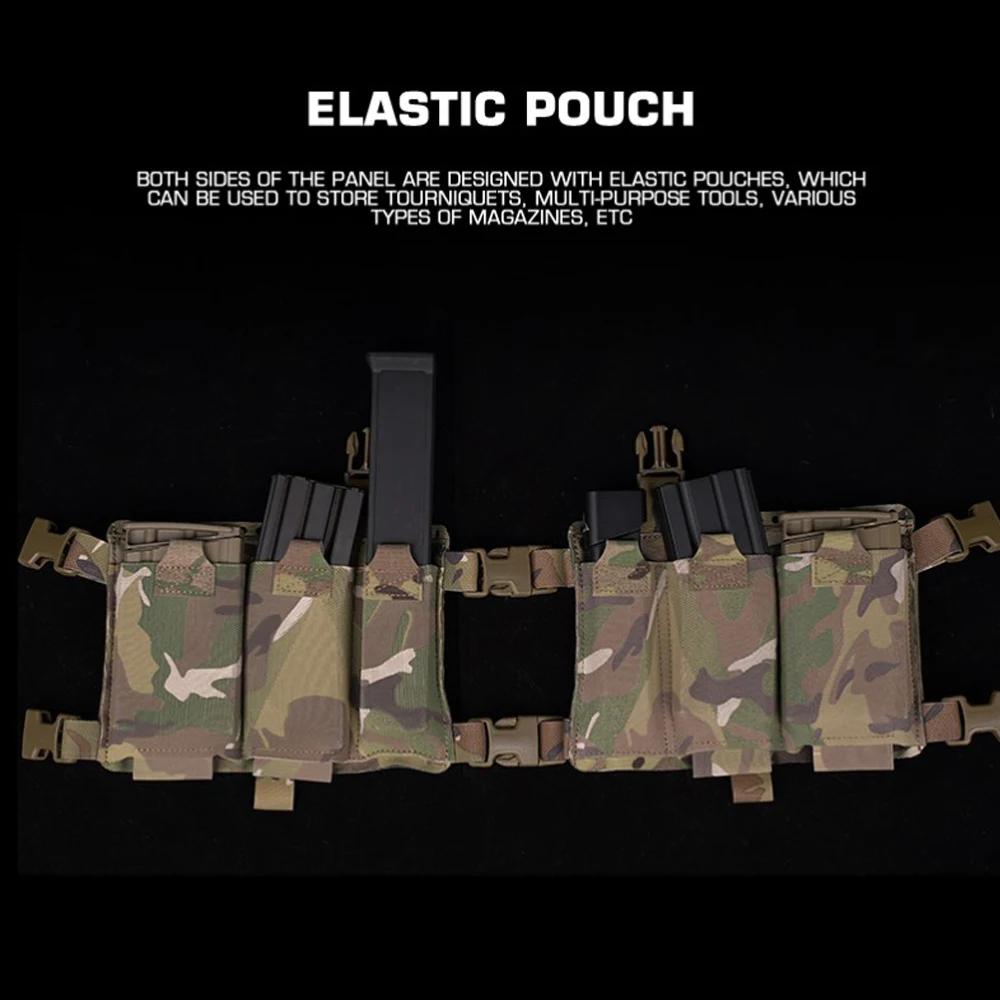 DulglaAlpha-Chest Rig SS Style Molle, Modulaire à Dégagement Rapide, 34 Châssis Fendu, Poudres de Ma