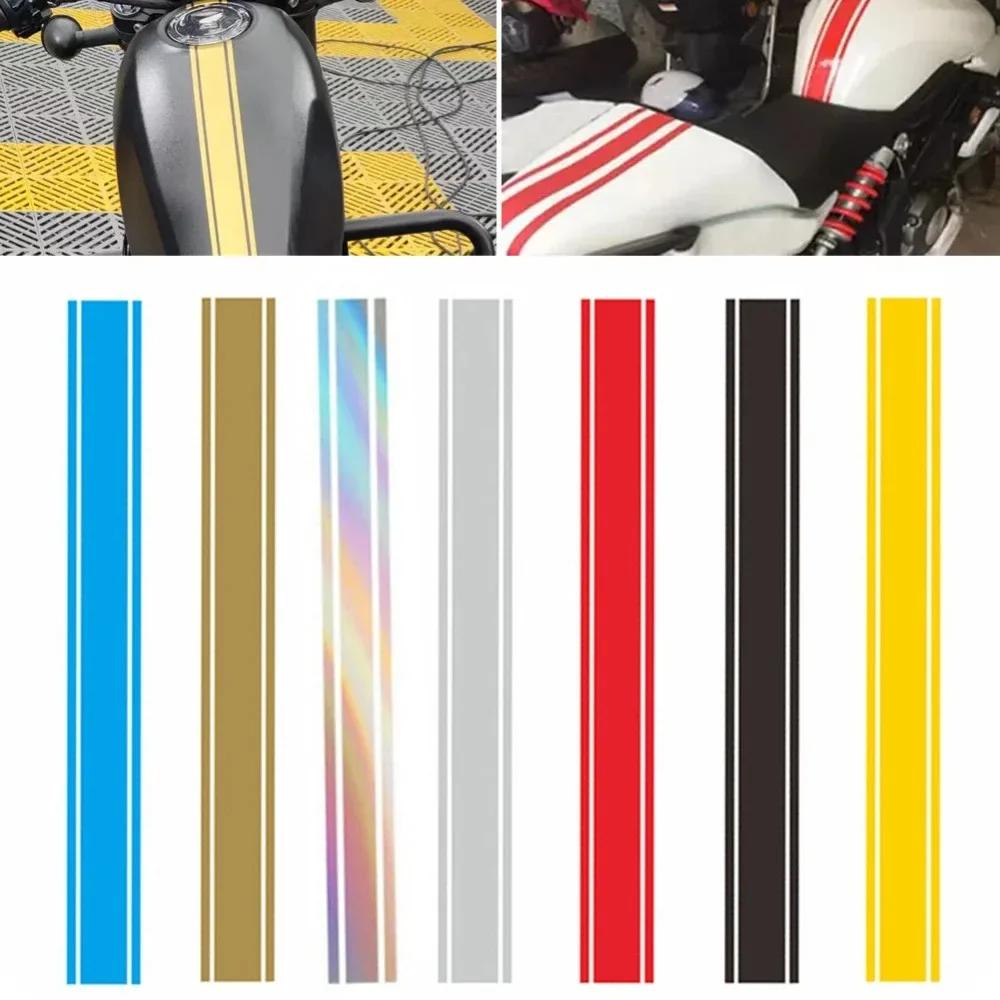 Autocollants de Moto en vinyle imperméable à rayures fines, 50CM, pour capot de réservoir de carbura