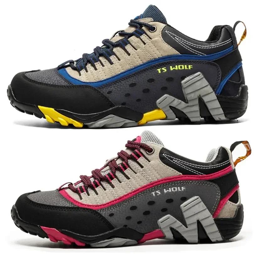 Chaussures de Trekking pour amoureux de l'extérieur, imperméables, bottes de montagne en cuir vérita