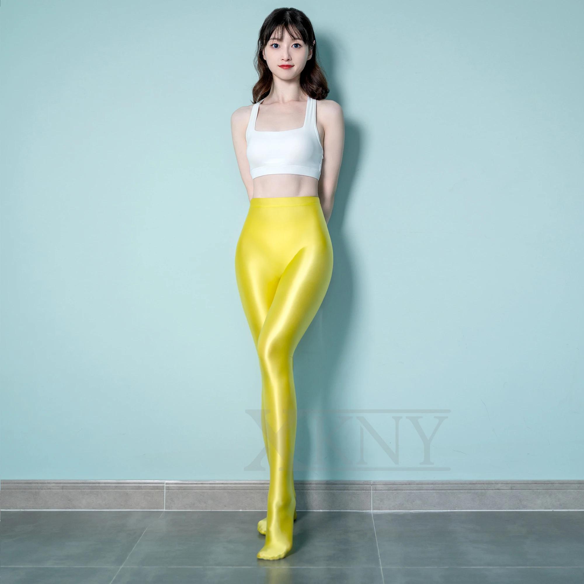 Leggings XClocKNYoung en satin brillant et lisse, collants de yoga et de musculation, sans couture s