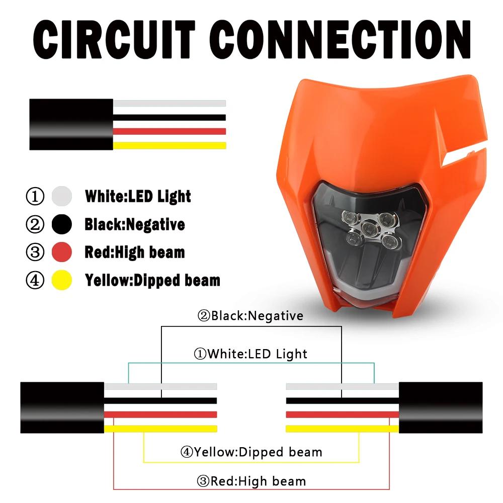 Phare LED de moto pour KTM EXC EXCF SX SXF XC XCF XCW XCFW 125 150 250 300 350 450 530 phare Motocro