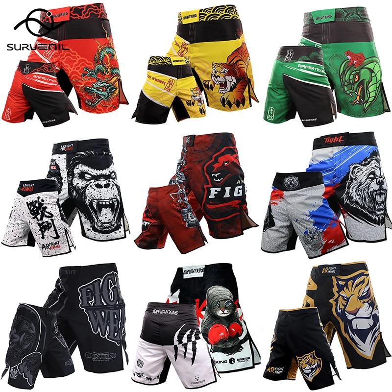 MMA – Shorts thaïlandais Tiger Muay pour hommes, pantalons pour Kickboxing, boxe, entraînement, Fitn