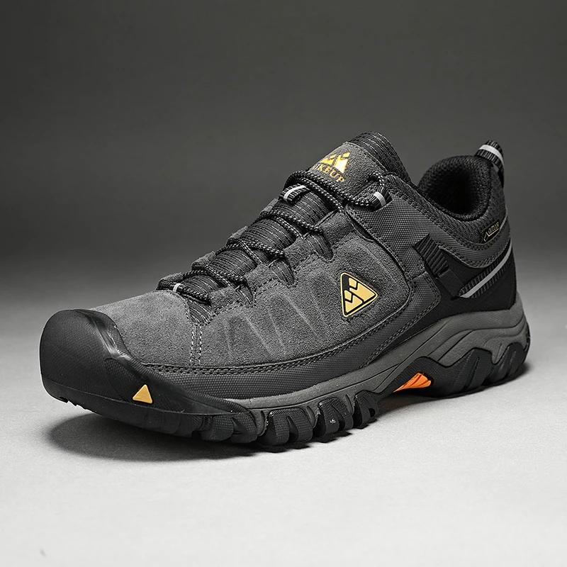 HIKEUP nouvelles chaussures de randonnée pour hommes de haute qualité chaussures d'escalade en cuir 