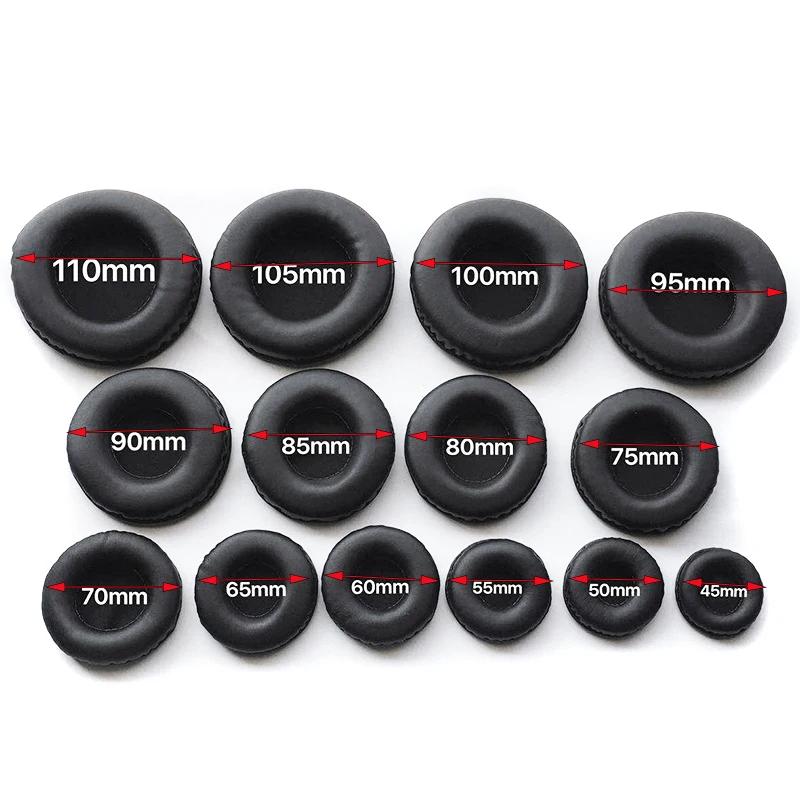 Coussinets d'oreille en mousse de cuir éponge pour casque, housses de coussin, 40mm, 50mm, 55mm, 60m