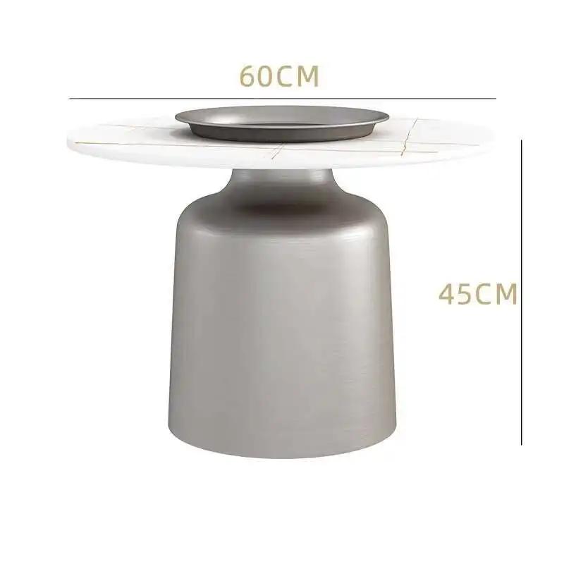 Table Basse Ronde Basse en Pierre de Marbre, Design Japonais, Moderne, Français, Ensemble Nordique, 