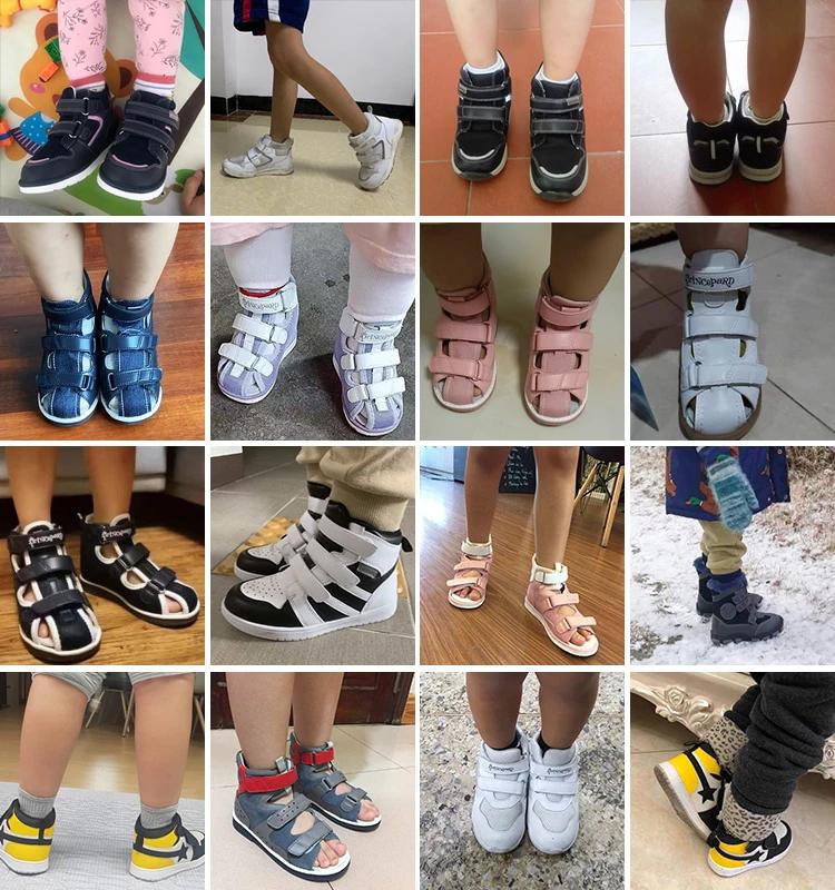 Rosa Epard-Sandales orthopédiques 4 roues motrices pour enfants, chaussures en cuir véritable pour g