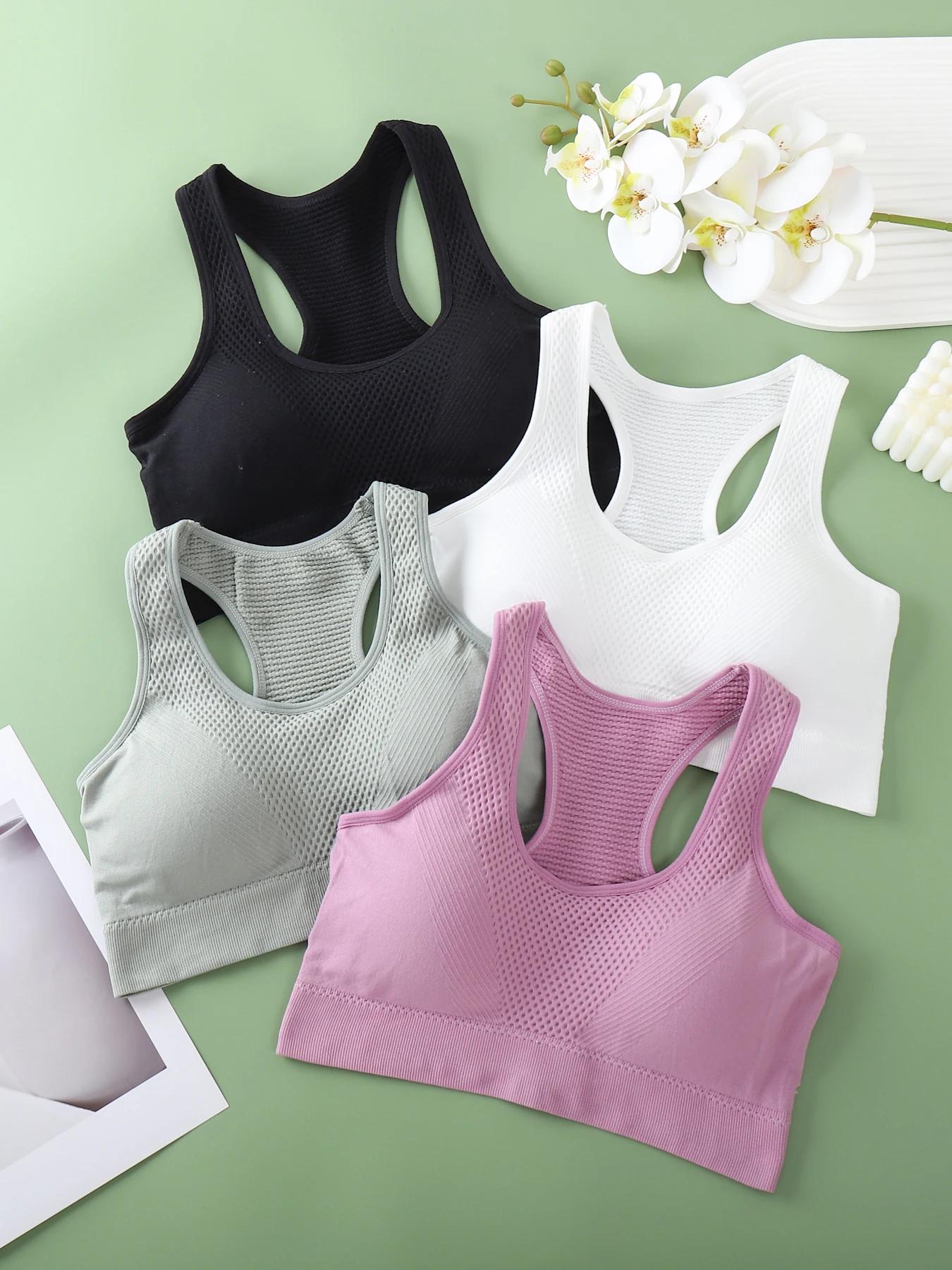 1 pièce - Soutien-gorge de sport sans couture pour femme - Design uni et simple - Doux pour la peau 