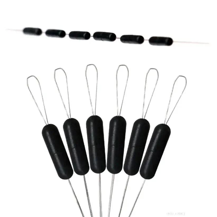 10 groupes (60 pièces) 0,4-8.0 #   Bouchon de ligne de pêche en Silicone, bouchon de haricot spatial