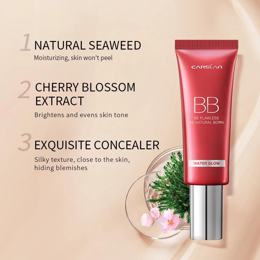 CARSLAN – BB crème correctrice hydratante à base de plantes, liquide de blanchiment, fond de teint, 