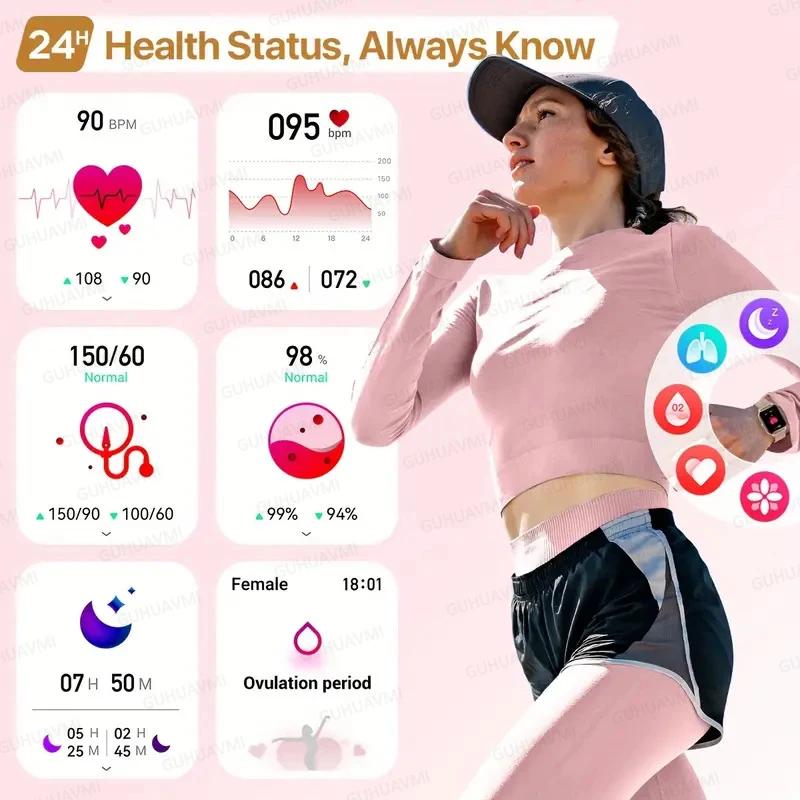 Nouvelle montre intelligente 2026 pour femmes, écran AMOLED HD, affichage permanent, appel Bluetooth