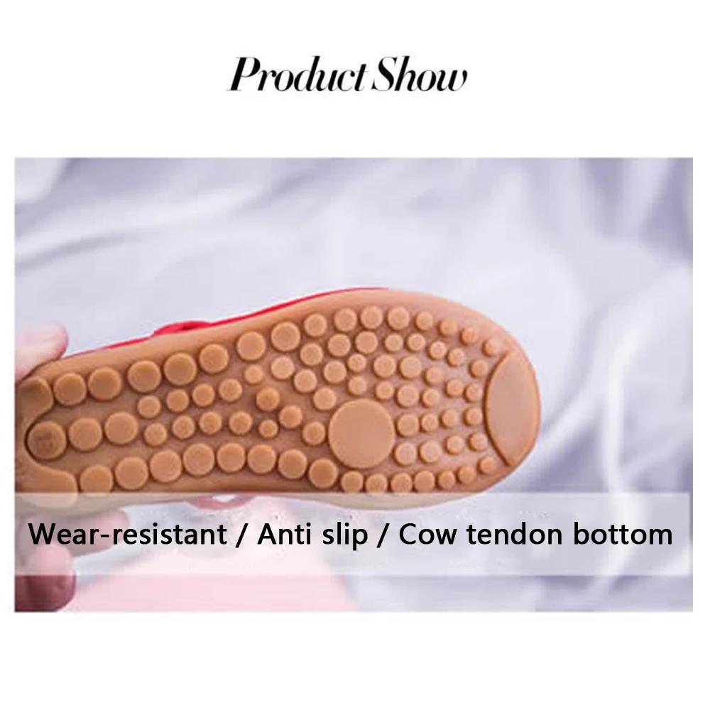 Chaussures de danse ethniques brodées de style traditionnel chinois pour enfants, semelle en cuir so