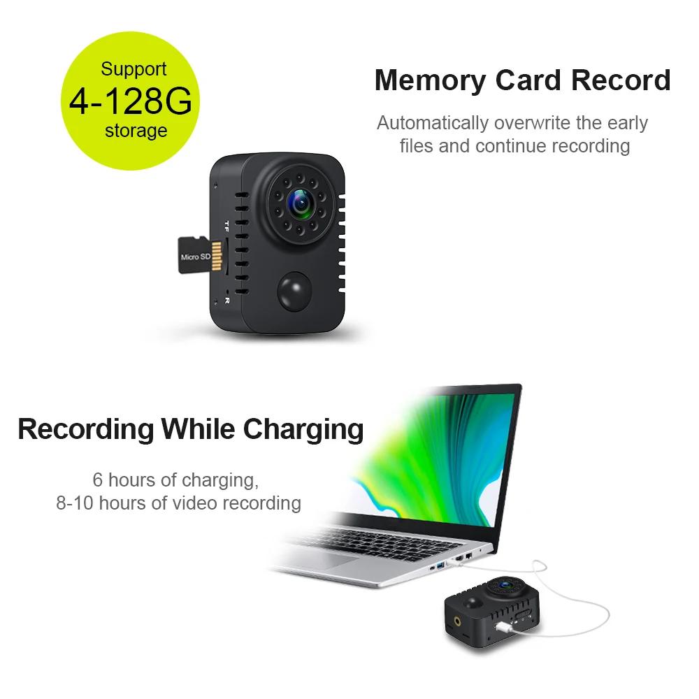 MD29 HD Mini caméra corporelle 1080P caméras de poche de sécurité activé par le mouvement petite cam