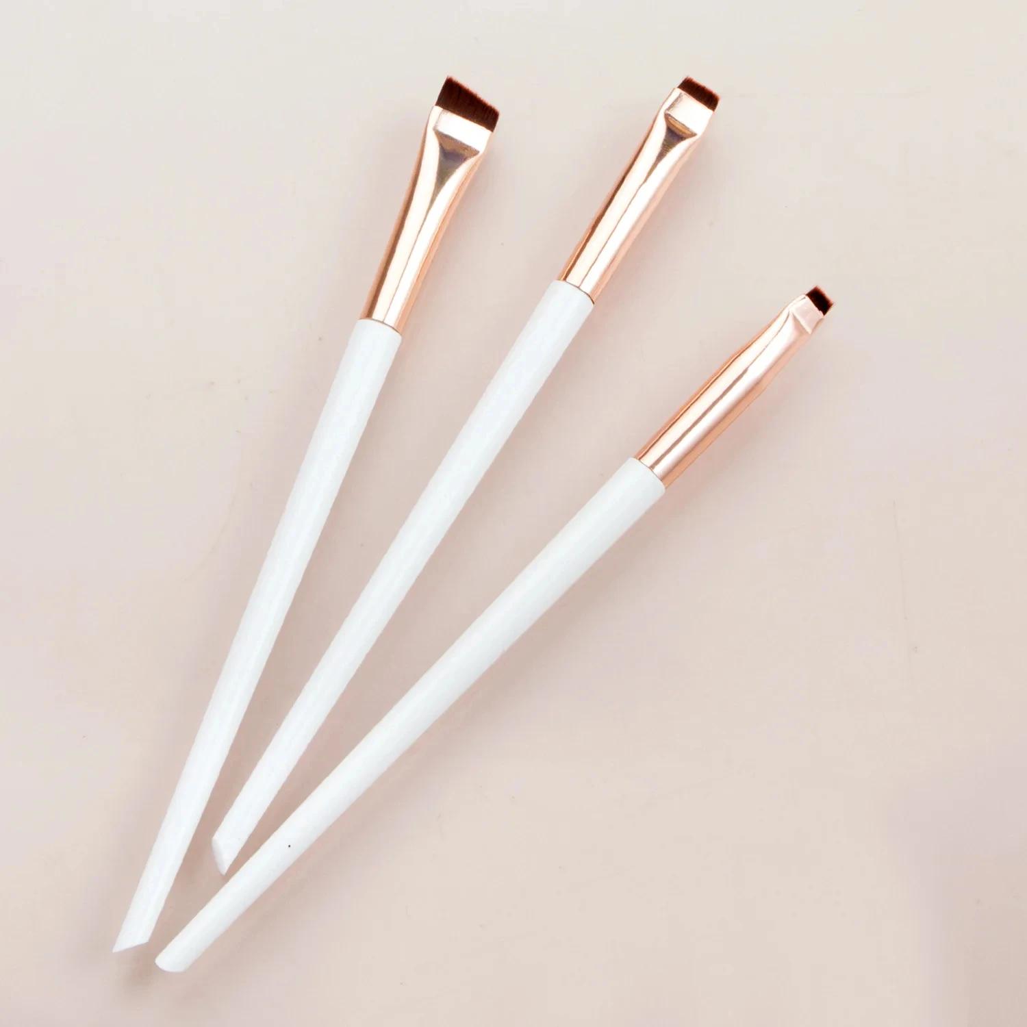 3 pièces/ensemble lame Eyeliner brosse sourcil brosse Portable plat fin Eye Liner sourcils Contour p