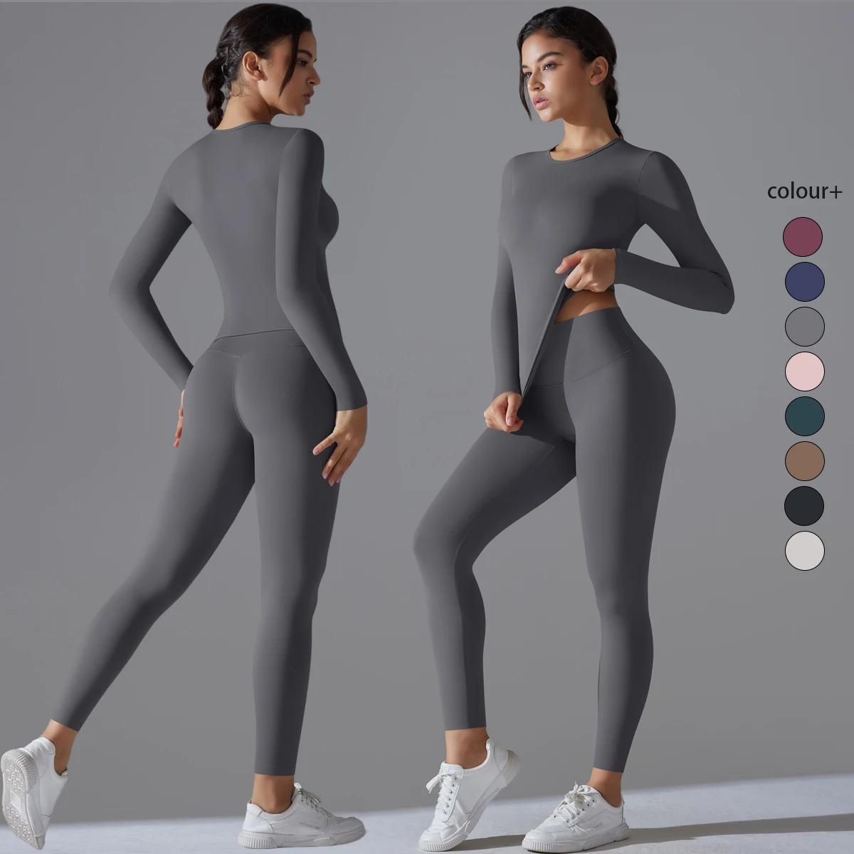 Costume de Yoga ensemble de sport manches respirant extensible GYM Yoga mince Fitness haut actif res