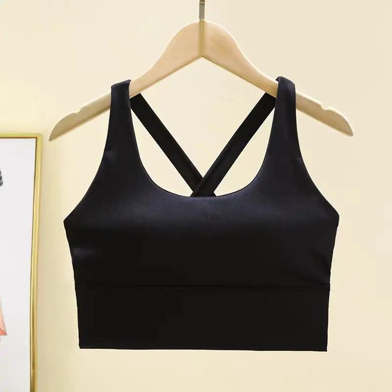 Soutien-gorge sport coussin fixe haute résistance running yoga antichoc maintien professionnel