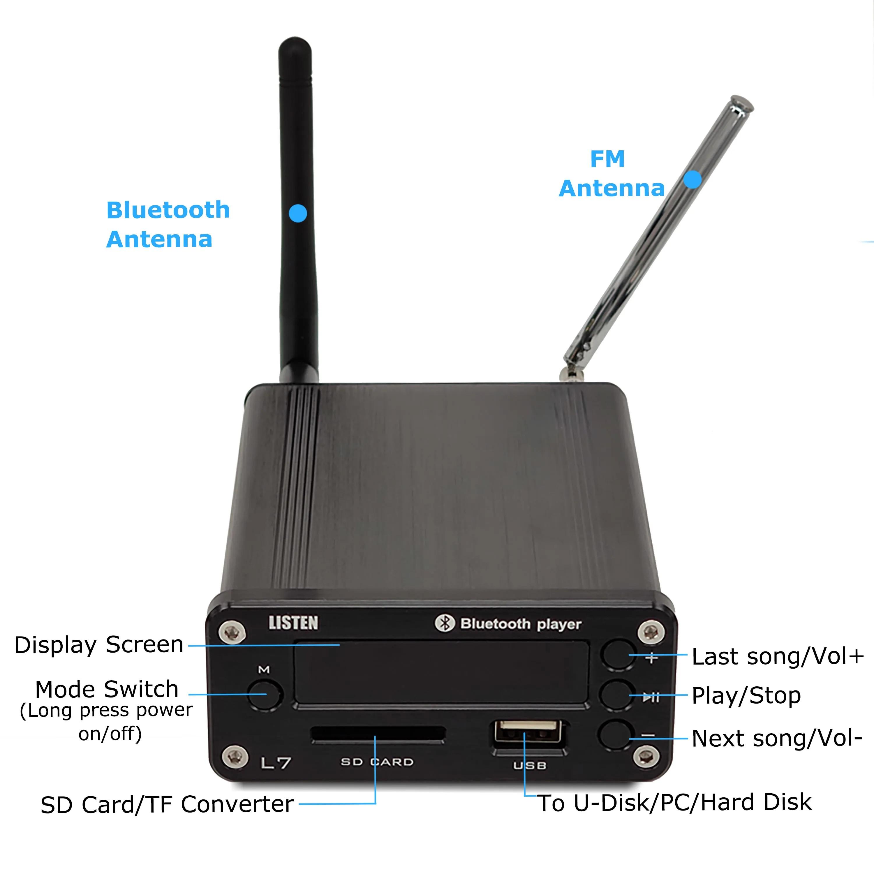 L7 HiFi Bluetooth 5.0 récepteur DAC préampli Audio stéréo lecteur de musique USB Radio FM amplificat