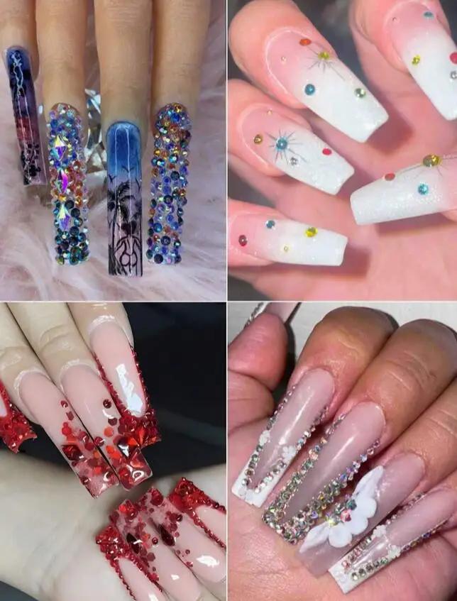 12 grilles (6000 pièces) strass pour Nail Art en résine 3D + outils 2mm diamant brillant breloques p