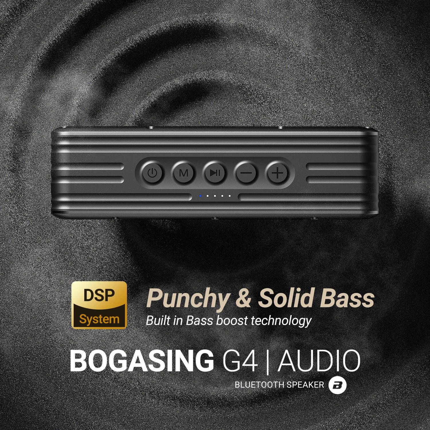 Bogasing g4 bluetooth haut-parleur 50w haut-parleur portable a basses ameliorees avec 24h de jeu, bl