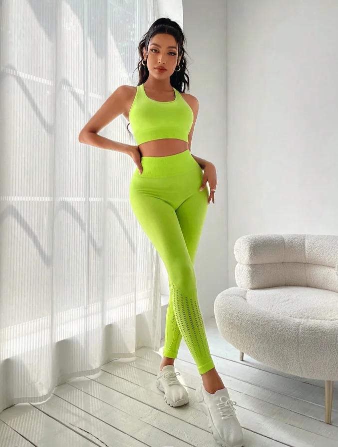 Ensemble de sport sans couture pour femmes - Tenue de yoga et fitness pour l'entraînement quotidien
