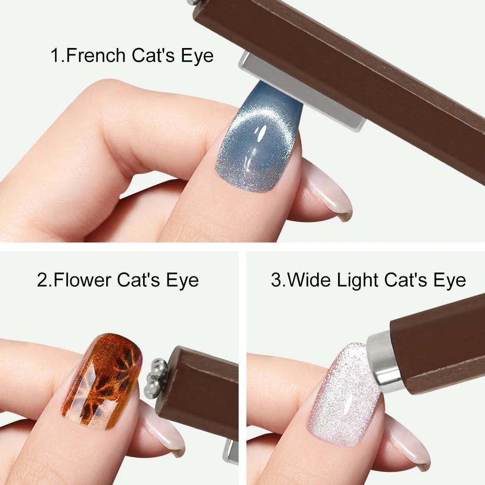 Bâton magnétique multifonctionnel 3 en 1 pour ongles, œil de chat, 130mm, vernis Gel Super puissant,