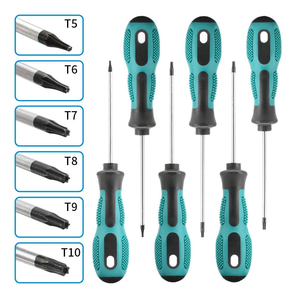 Tournevis magnétique Torx de précision T5 T6 T7 T8 T9 T10 T15 T20 T25 T27 T30, kit d'outils manuels 