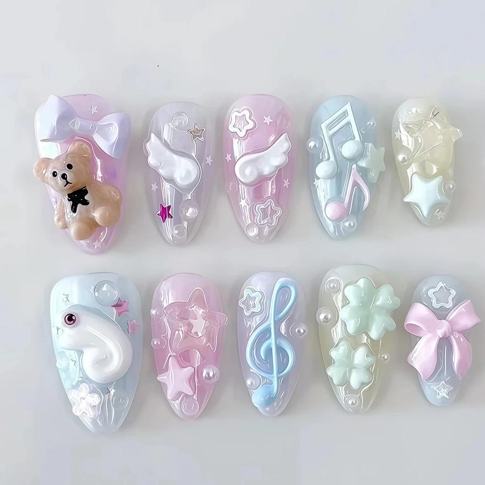 Moule en silicone pour nail art Ailes Mignonnes, design ailes d'ange 3D, réutilisable, transparent, 