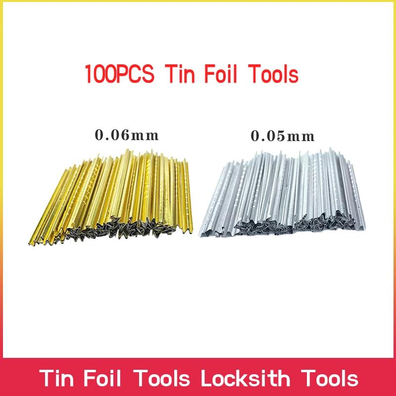 100 pièces/boîte 0.05MM/0.06MM outils en feuille d'étain outils de serrurier or et argent feuille d'