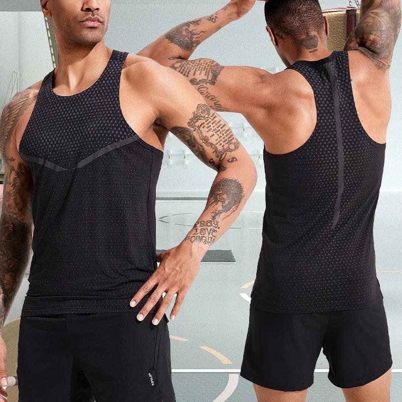 Gilet de course pour hommes, vêtements d'entraînement en plein air, T-shirt sans manches, débardeur 