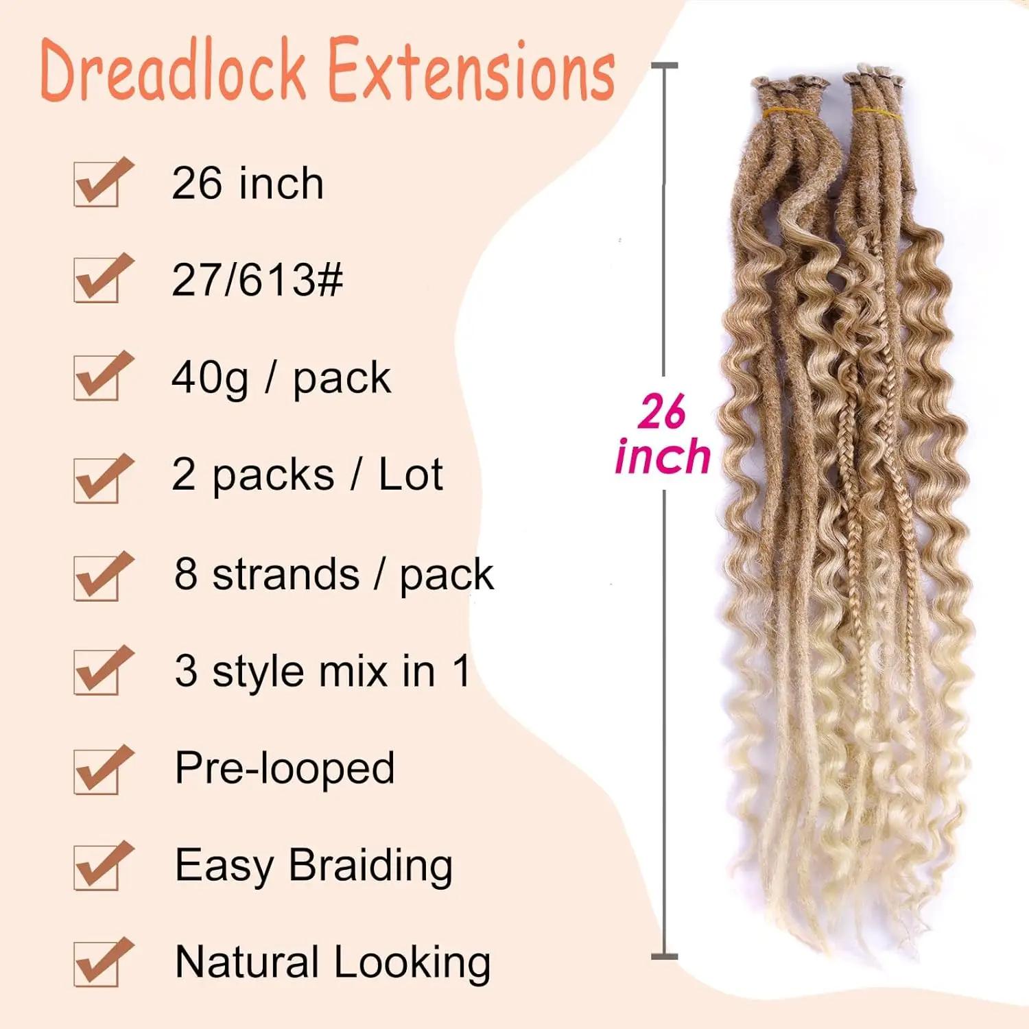 Extensions capillaires synthétiques 24 pouces, 16 brins/Lot, tresses SE Dreadlocs, 3 en 1, Style Hip