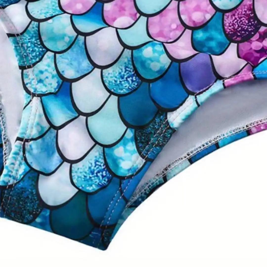 Mignon filles une pièce maillot de bain sirène échelle dégradé rose violet bleu mode plage piscine é