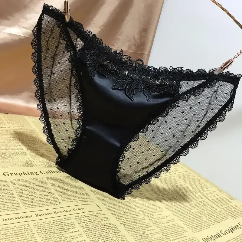 Sous-vêtements pour femmes, Sexy, à la mode, dentelle en Satin brodée, ajouré, sans trace, Transpare