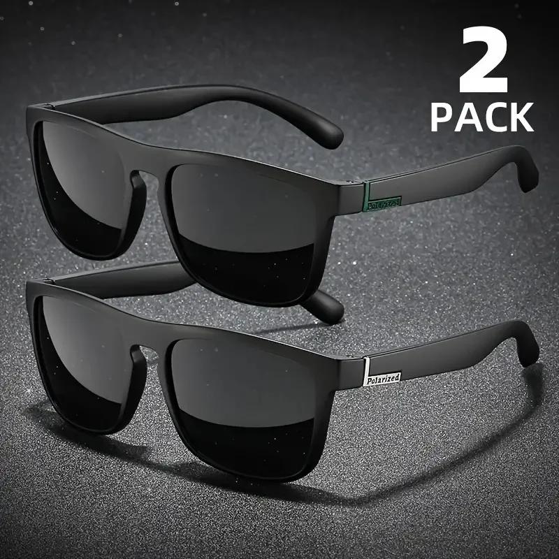 Lunettes de soleil carrées polarisées pour hommes et femmes, lunettes de soleil en plastique vintage