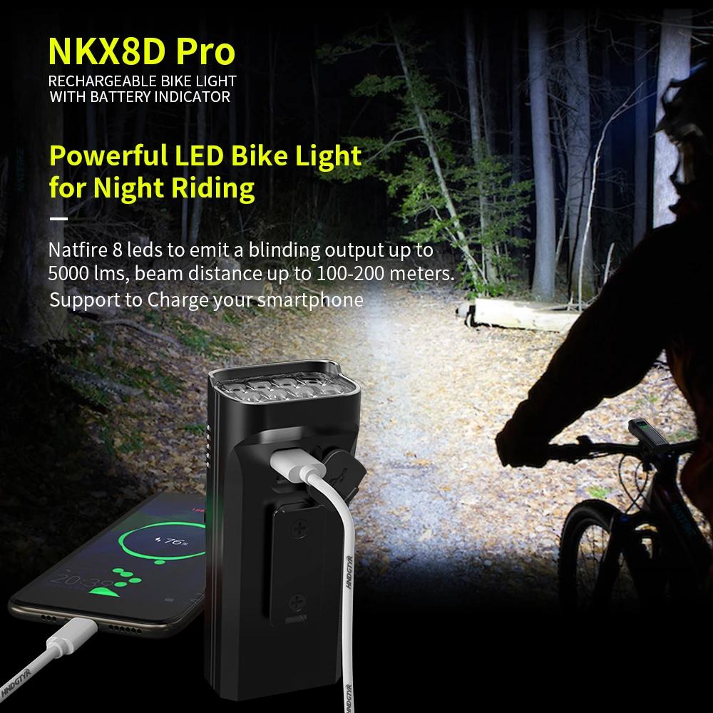 Mise à niveau du phare de vélo puissant 8-6 LED, 10000mAh, Rechargeable par USB, comme batterie exte