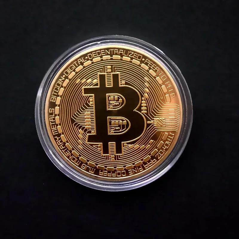 Pièce de monnaie Bitcoin plaquée or, Collection d'art à collectionner, cadeau commémoratif physique,