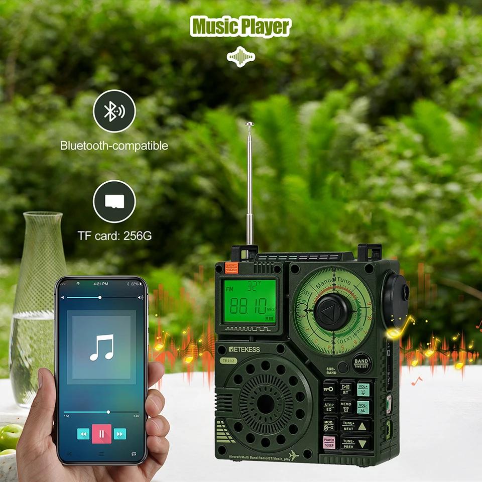 Retekess TR112 Radio FM AM Portable Radio, Amateur Récepteur Radio d'urgence, VHF MW SW WB AIR Band 