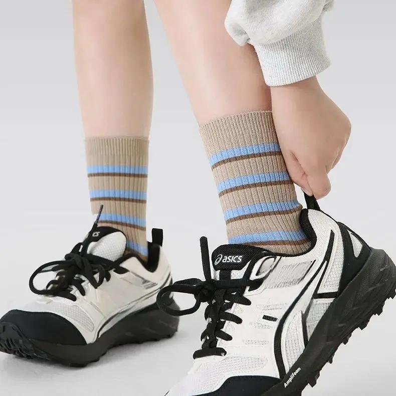 Chaussettes pour enfants printemps 2026, motif dessin animé chiot et lettres, chaussettes en coton p