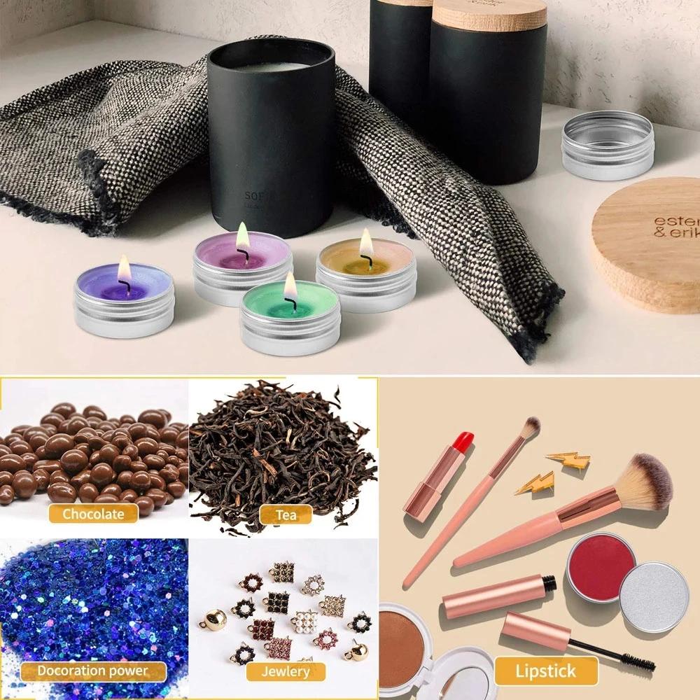 50 pièces 5g 10g 15g 20g 30g 50g 60g 80g 100g pots en aluminium étain métal vide cosmétique soins du