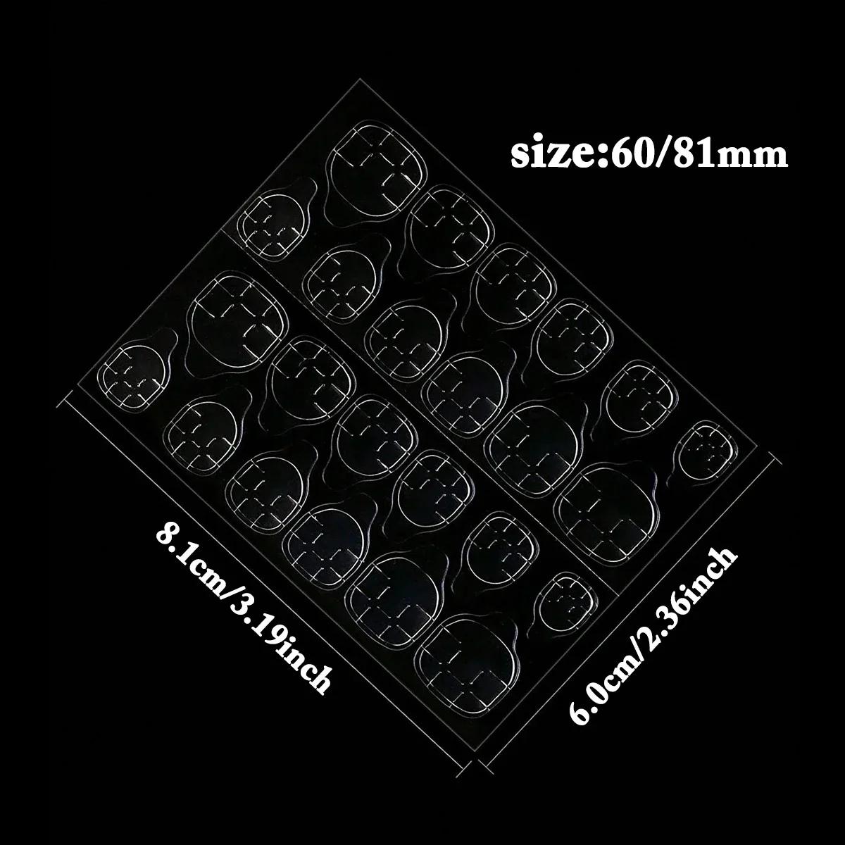 Colle autocollante Double face pour faux ongles, 25 feuilles/600 pièces, onglets adhésifs pour faux 