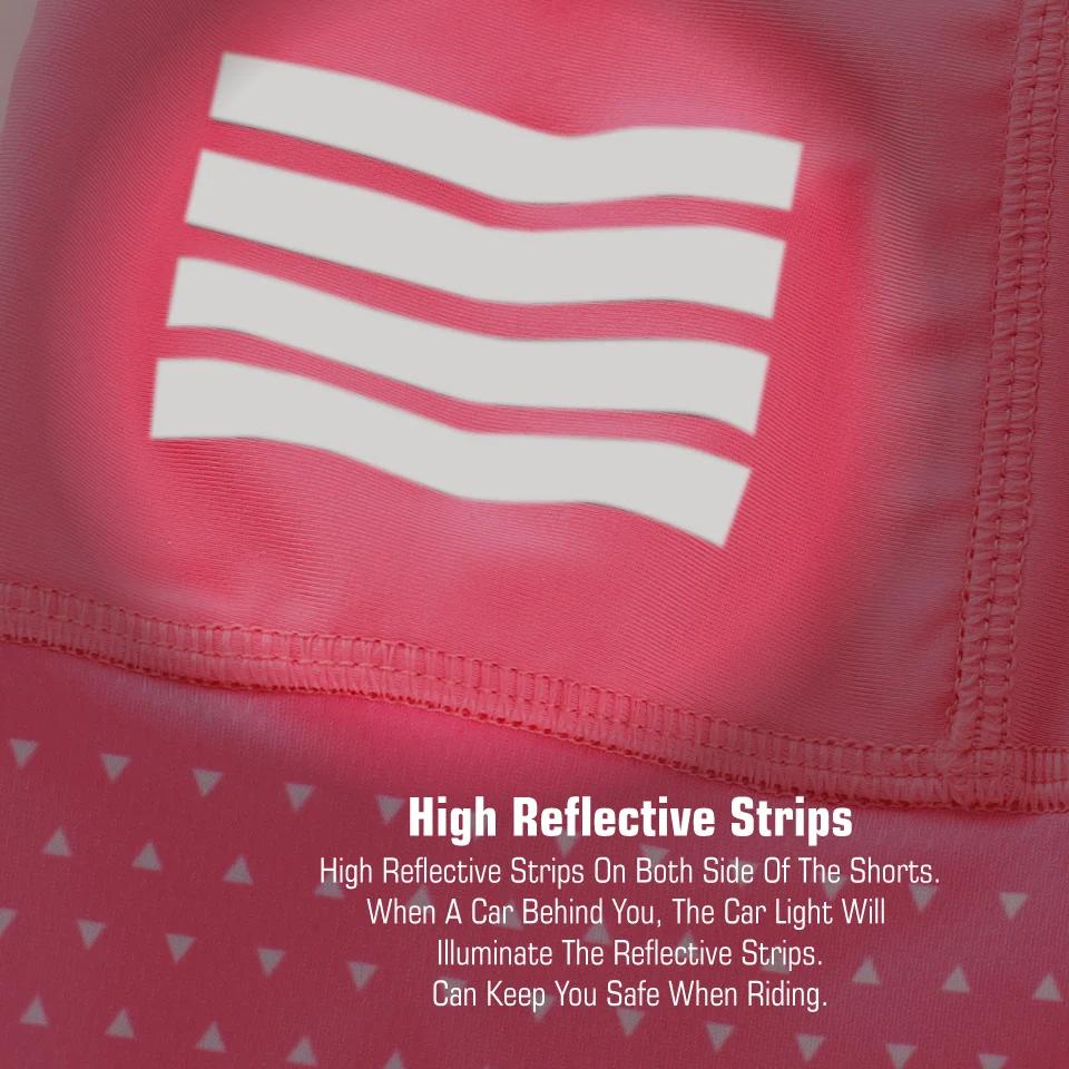 KEMALOCE-Cuissard à bretelles de cyclisme pour femme, rose uni et noir, short de vélo rembourré en g