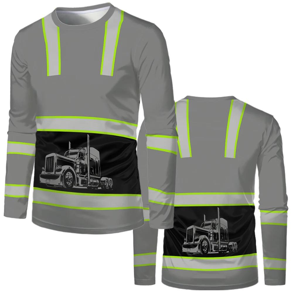 Uniformes de travailleurs de la Construction T-shirt pour hommes ample décontracté classique col ron