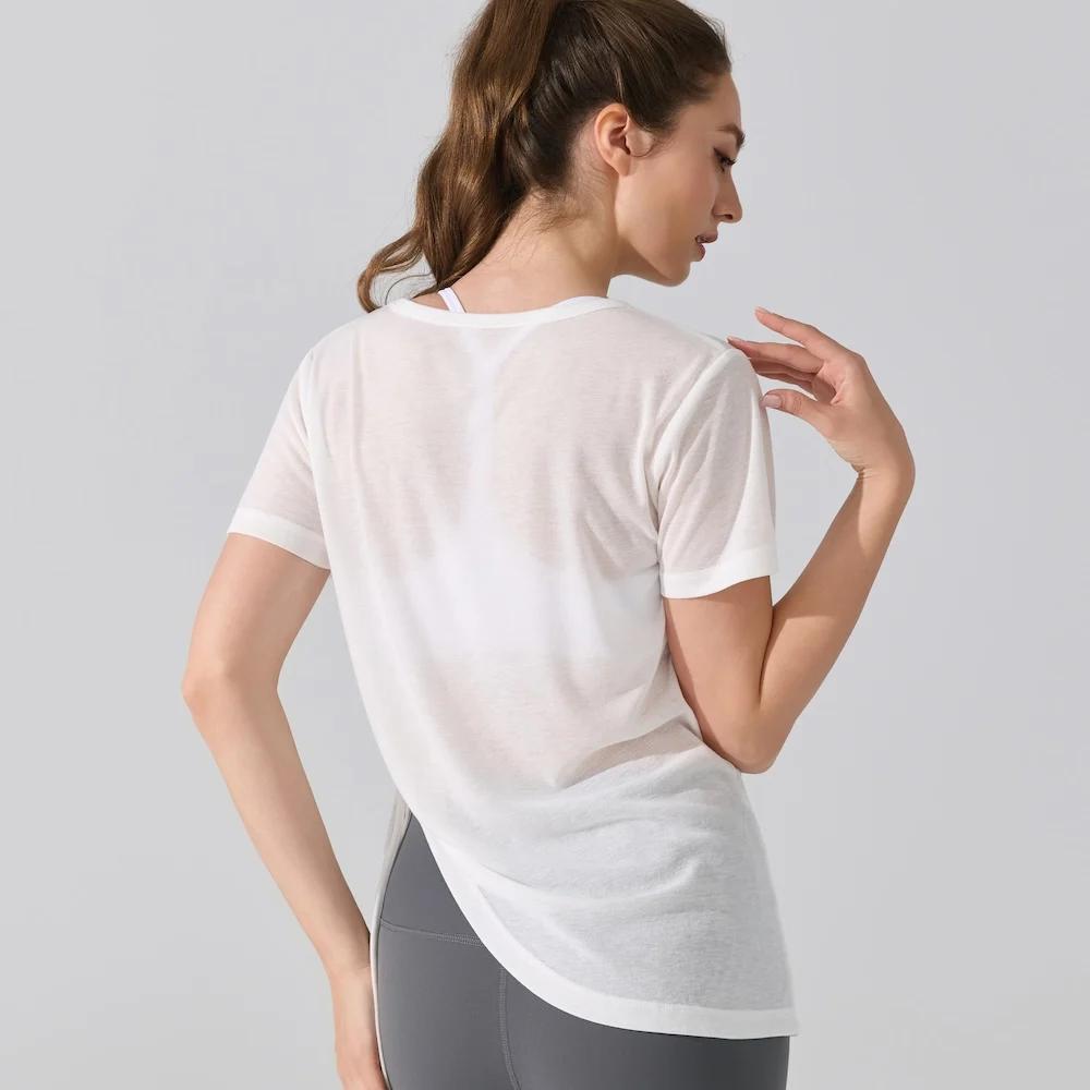 2025 T-shirt athlétique à manches courtes coupe ample pour femme – Conception à cordon plissé – Haut