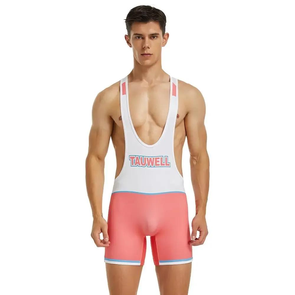 Lutte Singlet hommes sous-vêtements body - Entraînement course musculation combinaison sport intensive