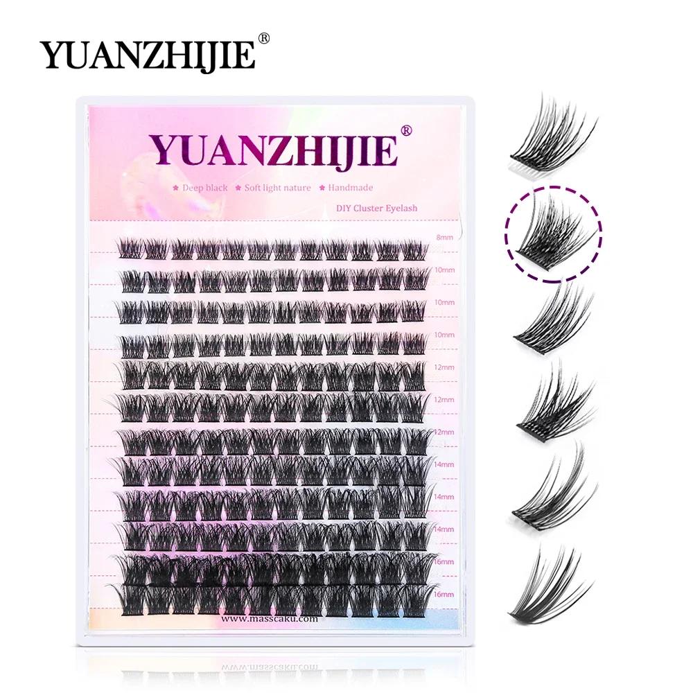 YUANZHIJIE-Extensions de cils naturels segmentés en grappe, beauté moelleuse russe, maquillage de ha
