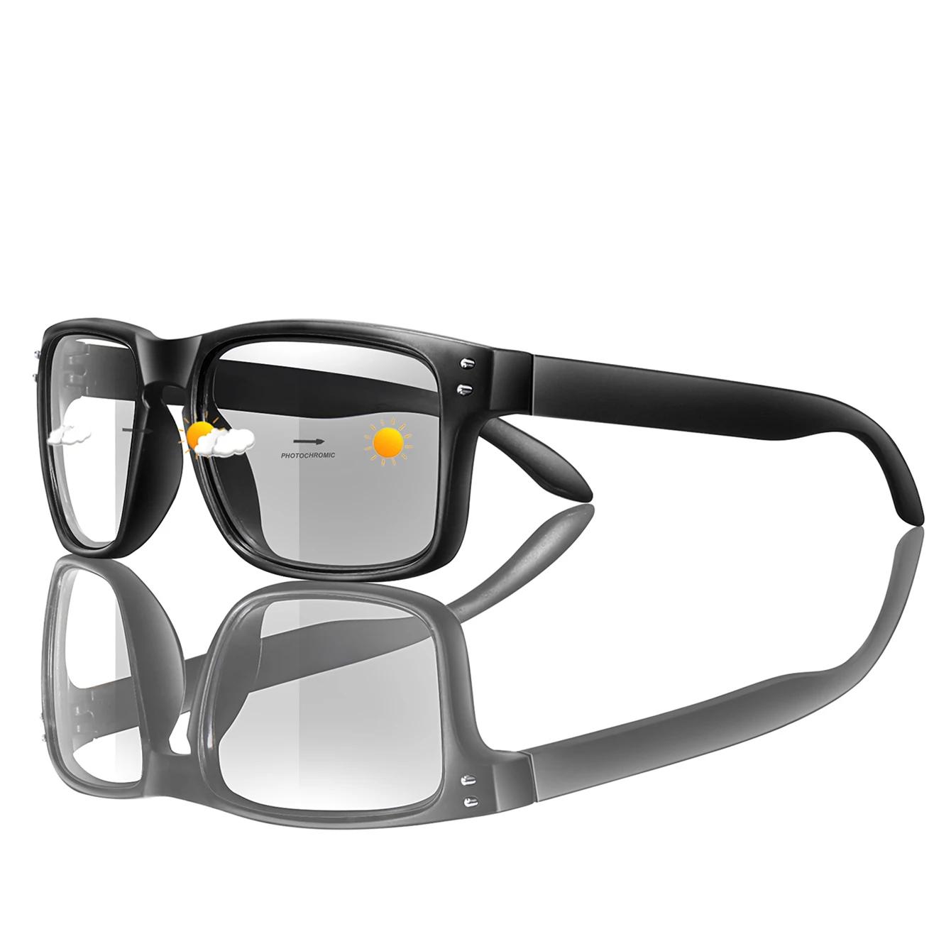 Lunettes de soleil photochromiques pour hommes et femmes, lunettes carrées classiques pour course en
