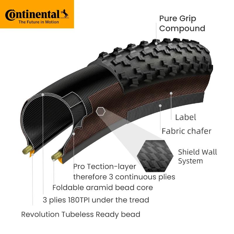 Pneu de vélo de route Continental Terra Trail 700x40C 45 50C Tubeless Ready Noir/Crème/Marron 3/180 