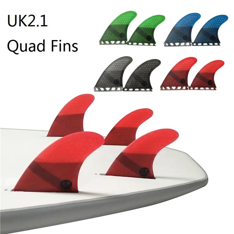 Ailerons de planche de surf UK2.1 Quad FINS UPSURF FUTURE, aileron latéral en carbone, design nid d'