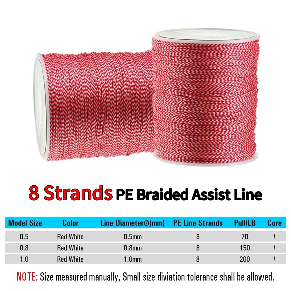 Elllv 100 mètres/bobine PE tressé ligne d'assistance pour la pêche en eau salée gabarits crochet pêc