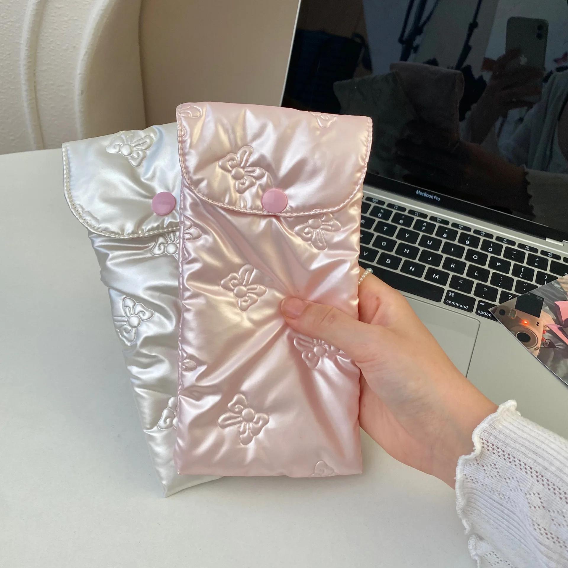 Étui à lunettes à nœud pour femmes, Portable, rembourré en coton, Anti-écrasement, sac de rangement 