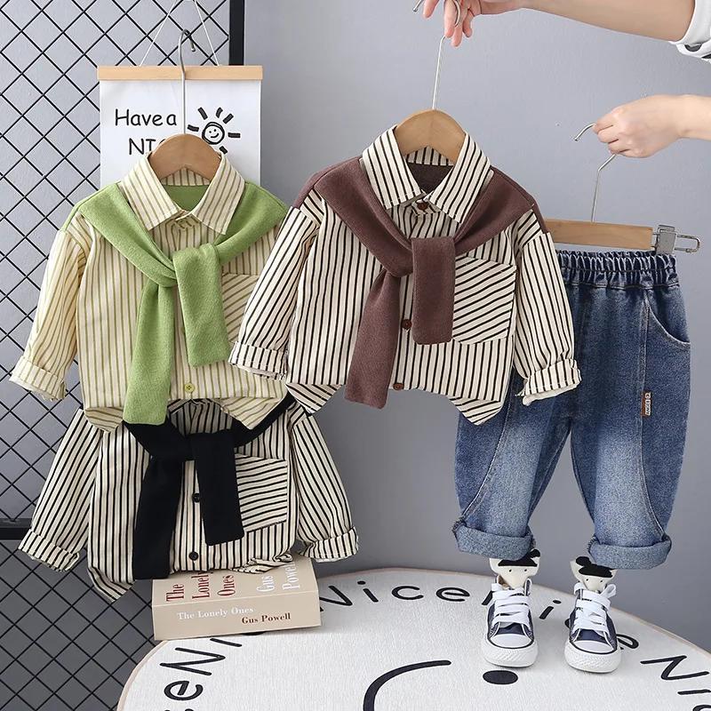 Nouveau printemps automne bébé vêtements costume enfants garçons à manches longues chemise pantalon 