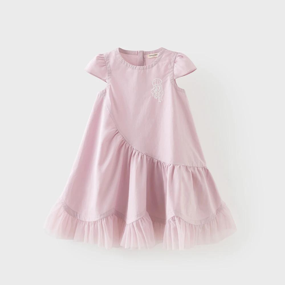 Robes de princesse d'été en maille pour filles Dave Bella, 7-13 ans, robe de fête à manches courtes 